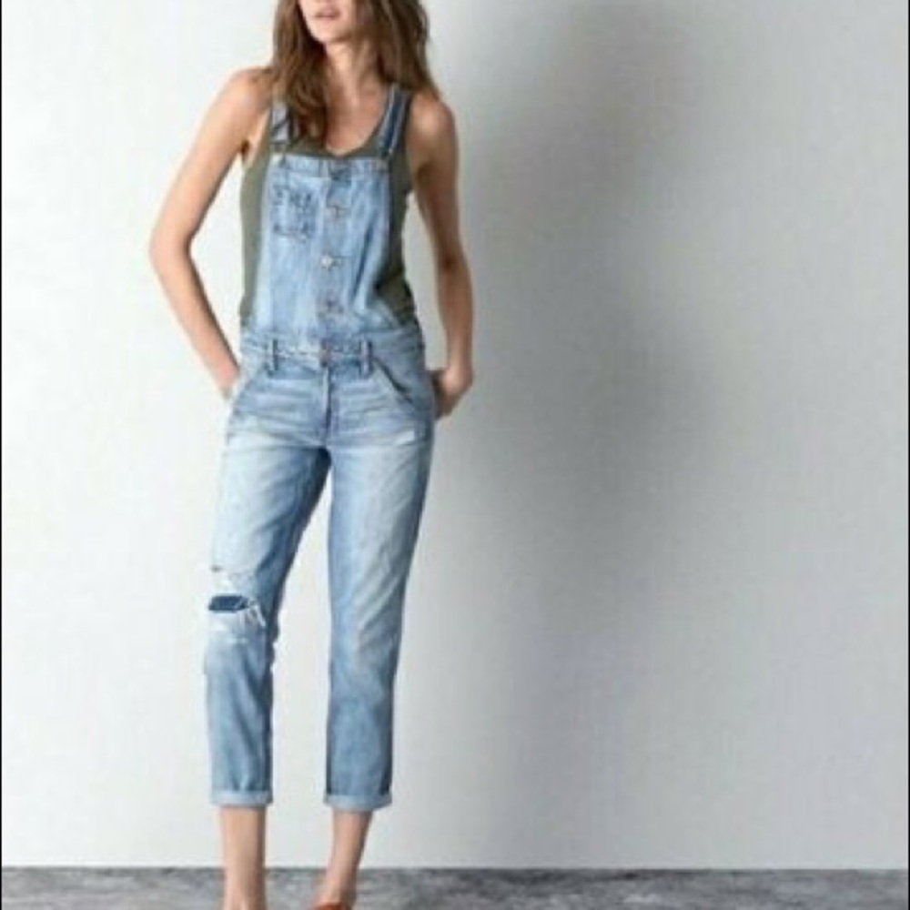 American eagle overalls denim size XXS distressed